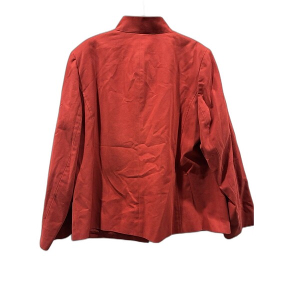 Jones New York Signature Woman Red Utility Blazer 14W Cotton Gold Buttons - Picture 3 of 7